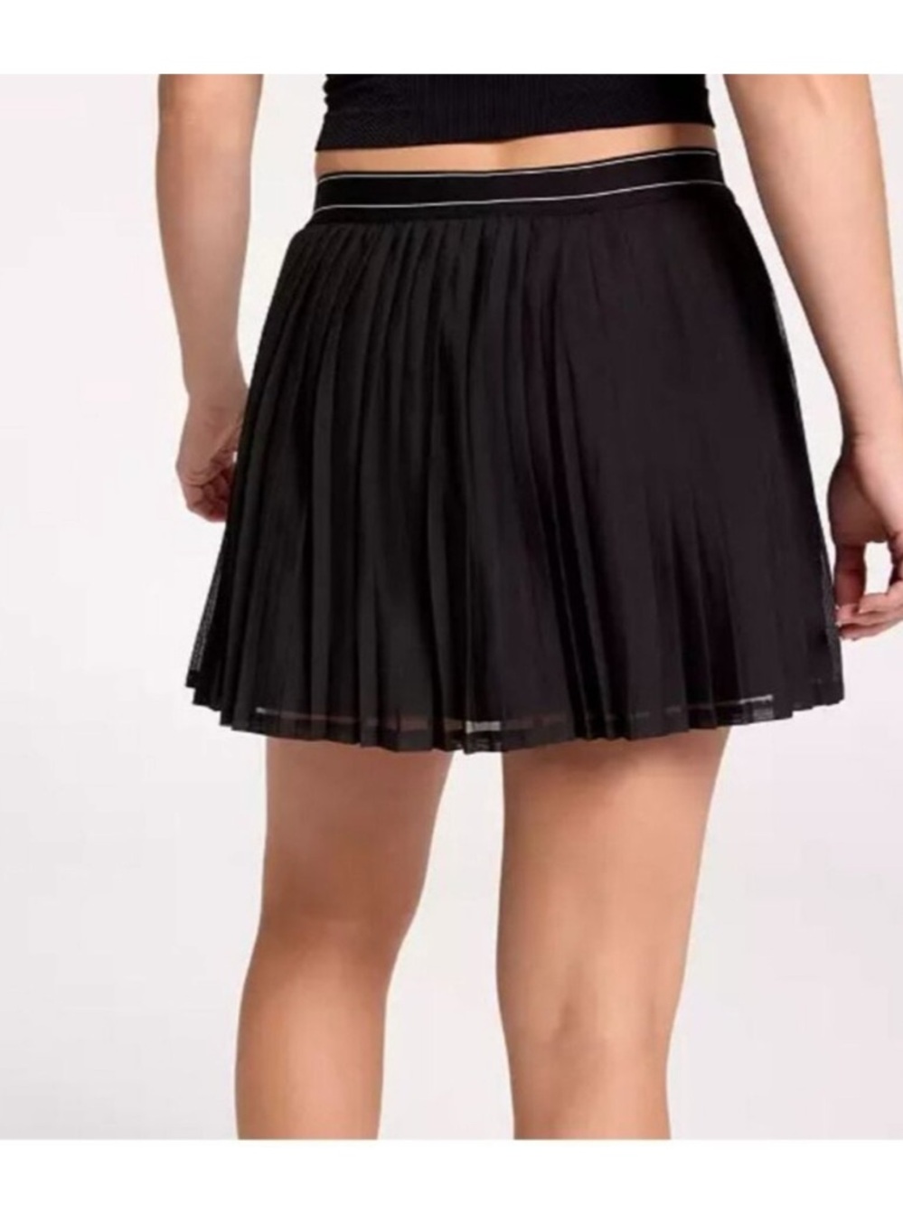 CALIA by Carrie Underwood Black Pleated Mini Skirt with Branded Waistband - Picture 2 of 5
